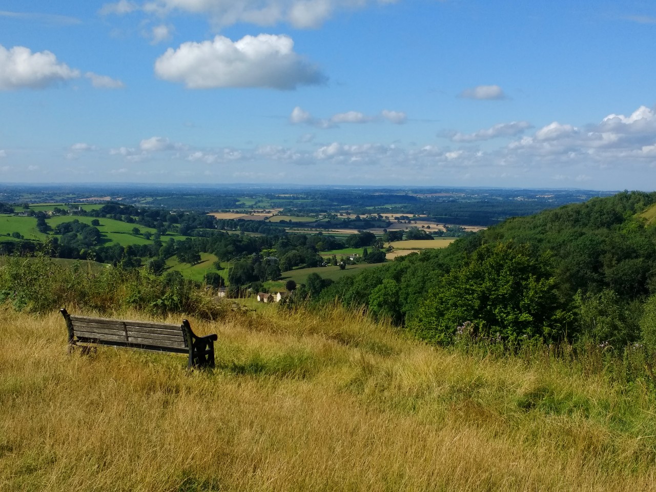 view from golf course self catering cabin on Dursley
